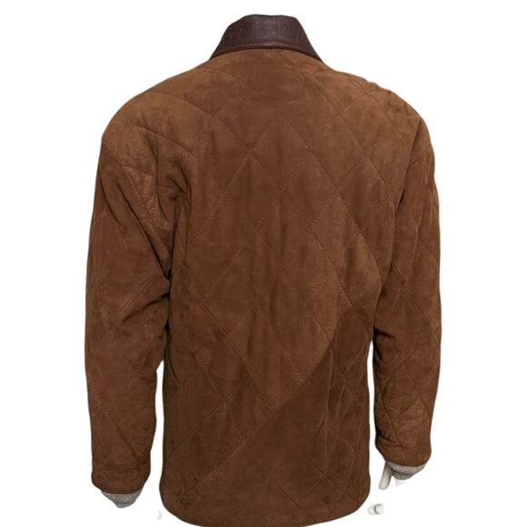 Botticelli Suede 100% PELLE Leather Jacket Size 46 Made in Italy Buttons Closure - Picture 7 of 14